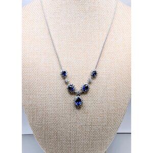 Sterling Silver and Sapphire JCPENNEY Necklace  in original pouch unworn
